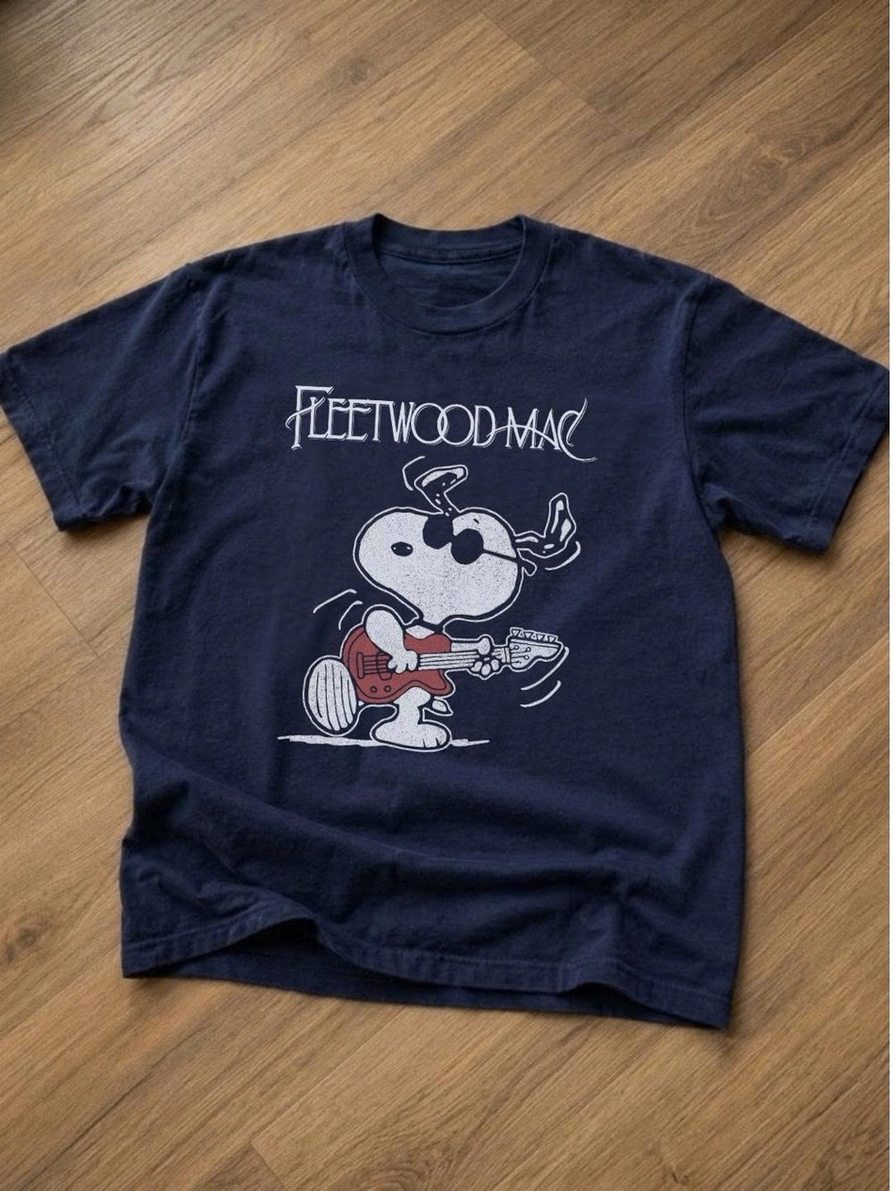 Navy Fleetwood Graphic Dog Band T-Shirt